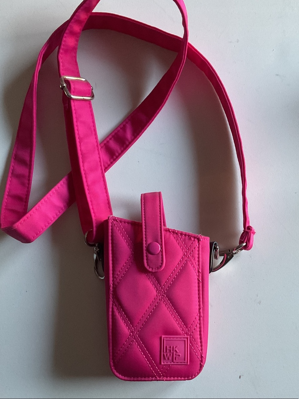 Quilted Hot Pink Crossbody Phone Pouch by Hk Wf